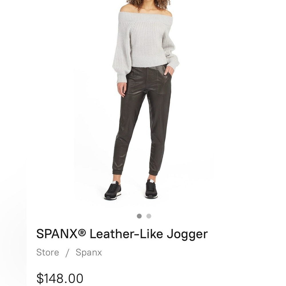 SPANX Leather-Like Joggers in Black size small. 
Like new condition.
